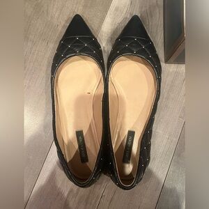Anne Klein Black Quilted Pointed Flats
